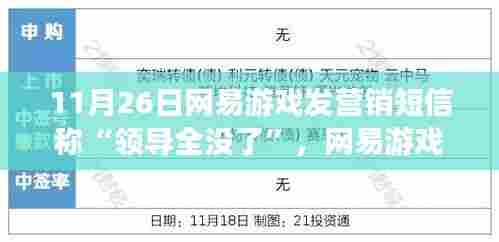 网易游戏领导全没了营销短信揭秘,产品特性、用户体验与市场策略洞察揭秘网易游戏背后的真相,领导全没了背后的营销战略与用户体验洞察分析
