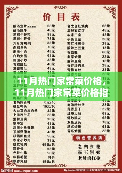 11月热门家常菜价格指南，掌握菜品价格，厨房高手必备！