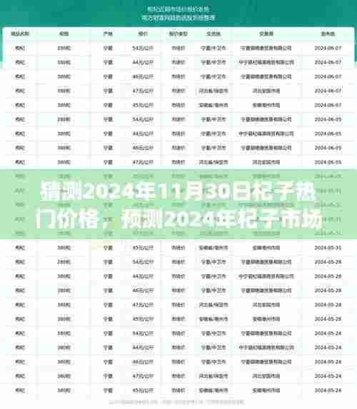 深度剖析，2024年杞子市场热门价格预测与背景事件分析