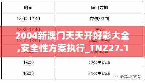 2004新澳门天天开好彩大全,安全性方案执行_TNZ27.197校园版