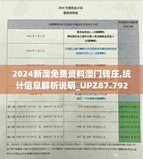 2024新澳免费资料澳门钱庄,统计信息解析说明_UPZ87.792高效版