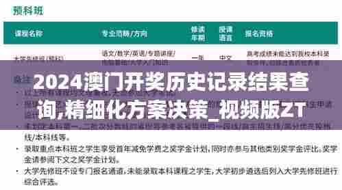 2024澳门开奖历史记录结果查询,精细化方案决策_视频版ZTC65.663