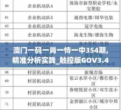 澳门一码一肖一恃一中354期,精准分析实践_触控版GOV3.497