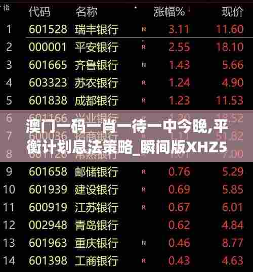 澳门一码一肖一待一中今晚,平衡计划息法策略_瞬间版XHZ53.347