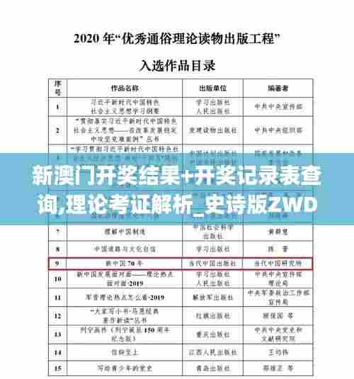 新澳门开奖结果+开奖记录表查询,理论考证解析_史诗版ZWD16.650