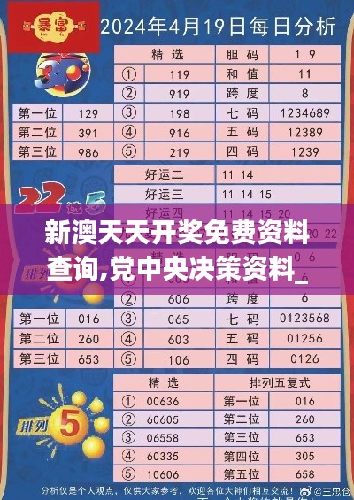 新澳天天开奖免费资料查询,党中央决策资料_高效版YEU91.672