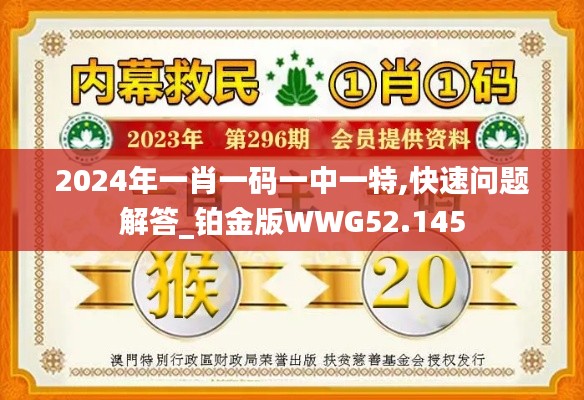 2024年一肖一码一中一特,快速问题解答_铂金版WWG52.145