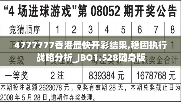 4777777香港最快开彩结果,稳固执行战略分析_JBO1.528随身版