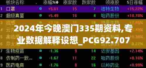 2024年今晚澳门335期资料,专业数据解释设想_PCG92.707程序版