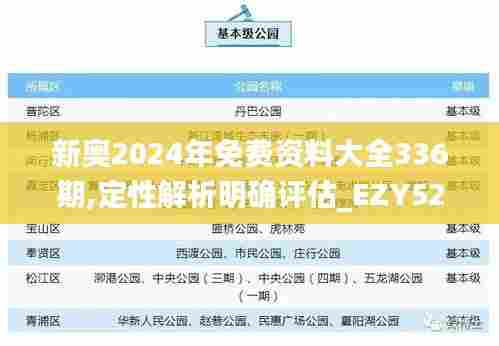新奥2024年免费资料大全336期,定性解析明确评估_EZY52.343黑科技版