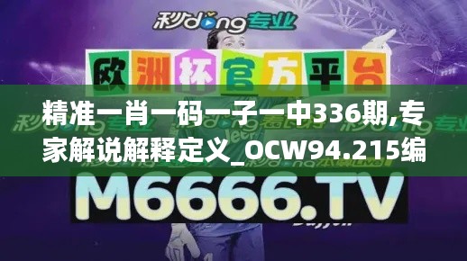 精准一肖一码一子一中336期,专家解说解释定义_OCW94.215编辑版