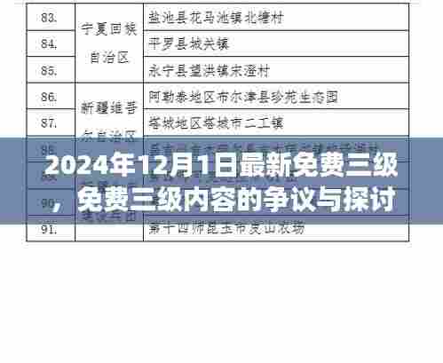 关于涉黄内容的争议与探讨——以免费三级内容为例