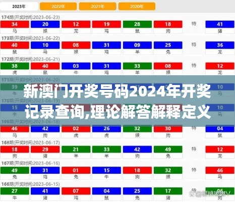 新澳门开奖号码2024年开奖记录查询,理论解答解释定义_AR1.262-6