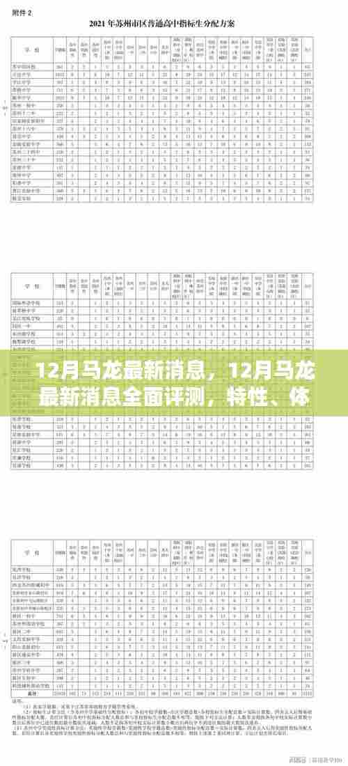 马龙最新动态，全面评测与深度分析，特性、体验、对比及用户群体洞察