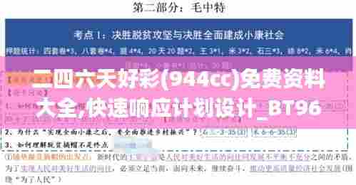 二四六天好彩(944cc)免费资料大全,快速响应计划设计_BT96.726-6