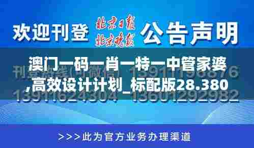 澳门一码一肖一特一中管家婆,高效设计计划_标配版28.380-8
