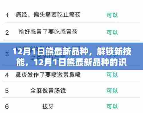 12月1日熊最新品种解锁,全新技能与识别照顾全攻略