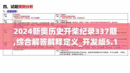 2024新奥历史开桨纪录337期,综合解答解释定义_开发版5.140-4