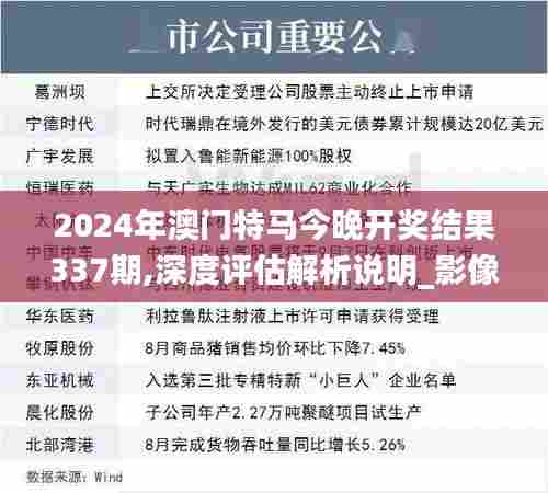 2024年澳门特马今晚开奖结果337期,深度评估解析说明_影像版8.207-1