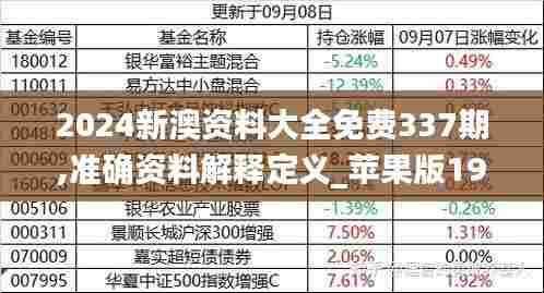 2024新澳资料大全免费337期,准确资料解释定义_苹果版19.884-8