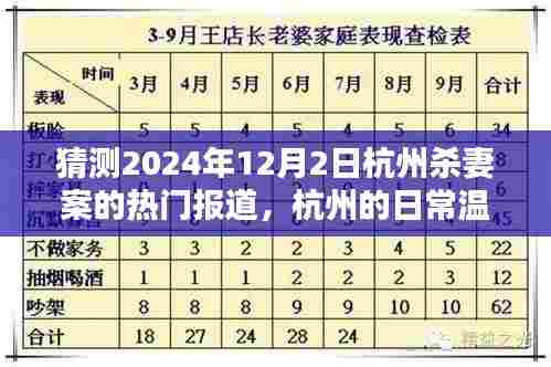 杭州杀妻案最新进展，普通人背后的温情与时间的约定悬念揭晓