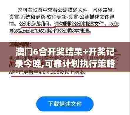 澳门6合开奖结果+开奖记录今晚,可靠计划执行策略_Harmony65.614-4