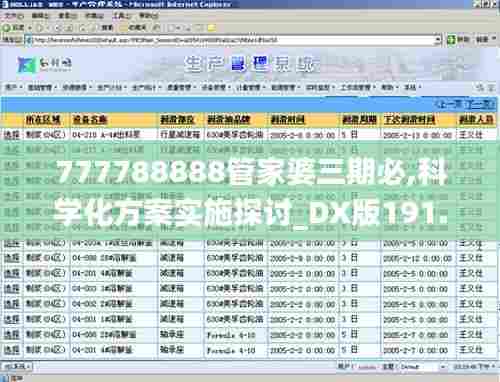777788888管家婆三期必,科学化方案实施探讨_DX版191.365-8
