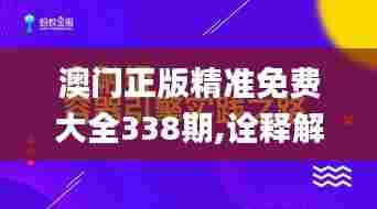 澳门正版精准免费大全338期,诠释解析落实_U64.957-1