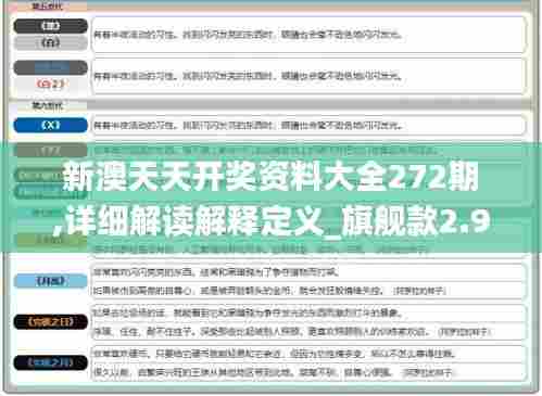 新澳天天开奖资料大全272期,详细解读解释定义_旗舰款2.981-7