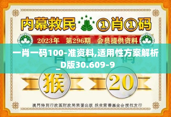 一肖一码100-准资料,适用性方案解析_D版30.609-9