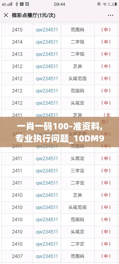 一肖一码100-准资料,专业执行问题_10DM97.348-3