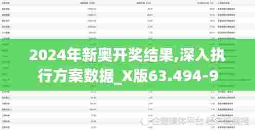 2024年新奥开奖结果,深入执行方案数据_X版63.494-9