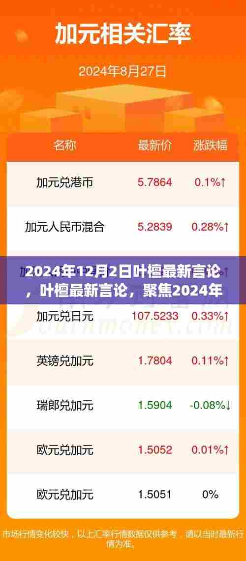 叶檀最新言论深度解析,聚焦时代变迁与观点影响,2024年12月2日洞察报告