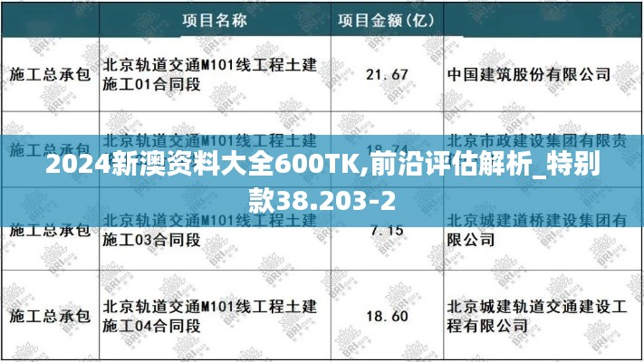 2024新澳资料大全600TK,前沿评估解析_特别款38.203-2