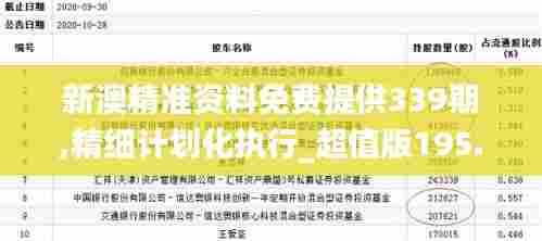 新澳精准资料免费提供339期,精细计划化执行_超值版195.897-9