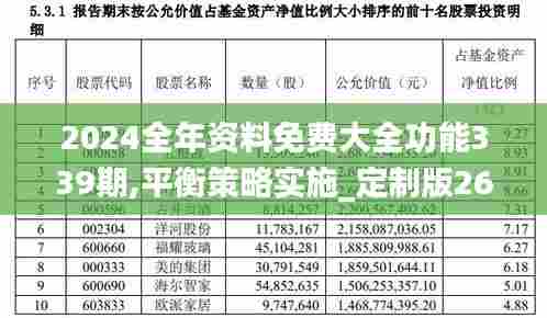 2024全年资料免费大全功能339期,平衡策略实施_定制版26.702-3