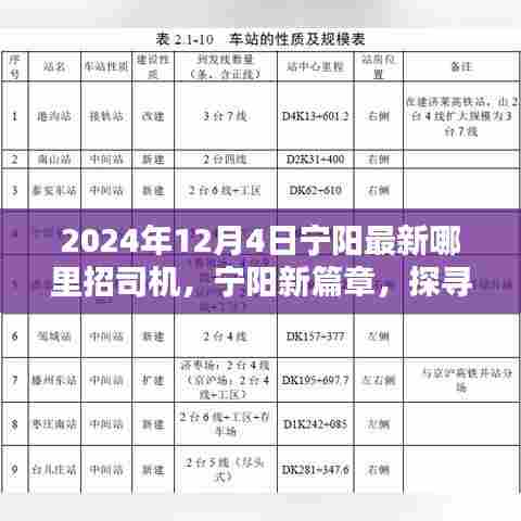 宁阳新篇章，探寻司机招聘新起点（2024年招聘信息）
