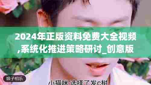 2024年正版资料免费大全视频,系统化推进策略研讨_创意版121.816