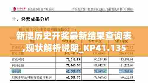 新澳历史开奖最新结果查询表,现状解析说明_KP41.135