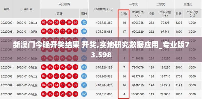 新澳门今晚开奖结果 开奖,实地研究数据应用_专业版73.598