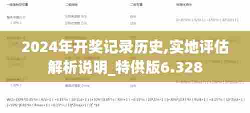 2024年开奖记录历史,实地评估解析说明_特供版6.328
