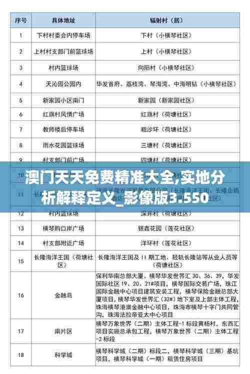 澳门天天免费精准大全,实地分析解释定义_影像版3.550