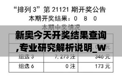 新奥今天开奖结果查询,专业研究解析说明_W8.540