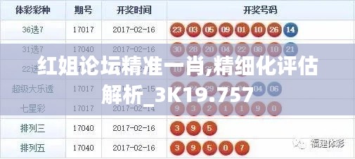 红姐论坛精准一肖,精细化评估解析_3K19.757