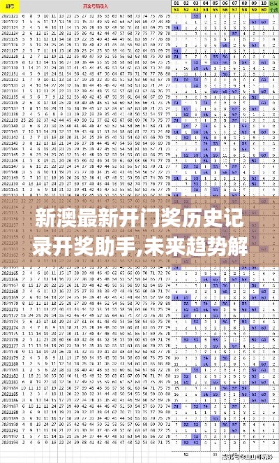 新澳最新开门奖历史记录开奖助手,未来趋势解释定义_策略版1.371