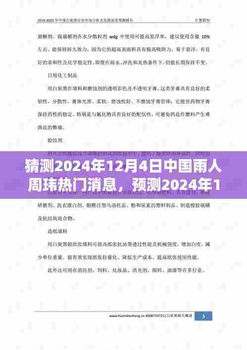 揭秘中国雨人周玮，深度预测与分析即将到来的热门消息（2024年12月4日）