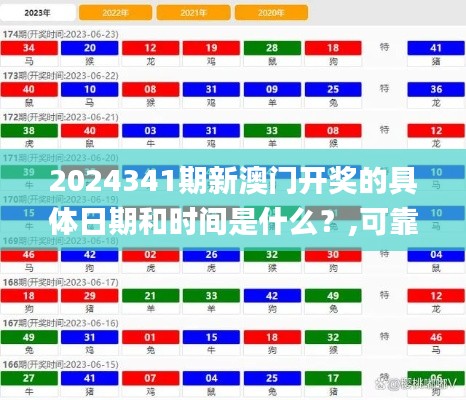 2024341期新澳门开奖的具体日期和时间是什么?,可靠性策略解析_开发版6.367