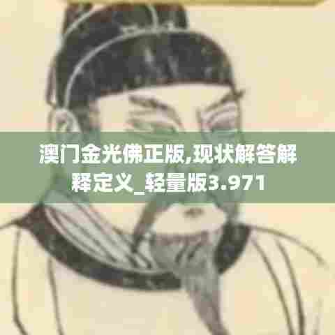 澳门金光佛正版,现状解答解释定义_轻量版3.971