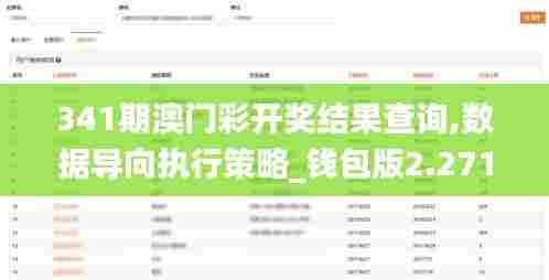 341期澳门彩开奖结果查询,数据导向执行策略_钱包版2.271