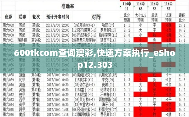 600tkcom查询澳彩,快速方案执行_eShop12.303